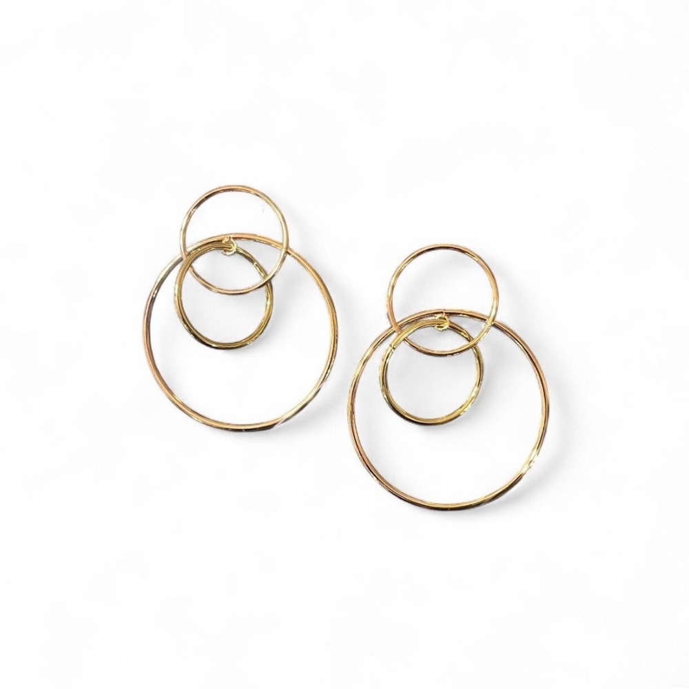 Serena Rose Gold Hoop Earrings Special Events Closet Staple Dangling Feminine